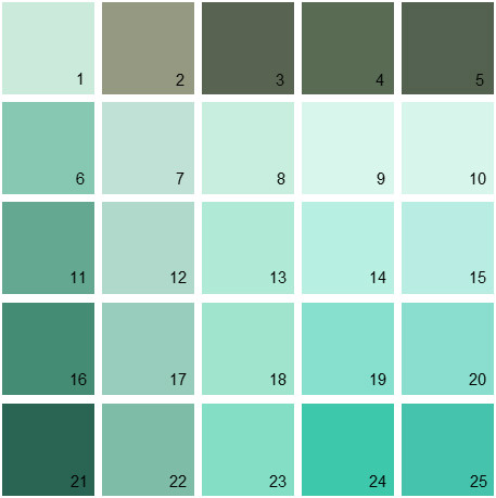 green paint palette